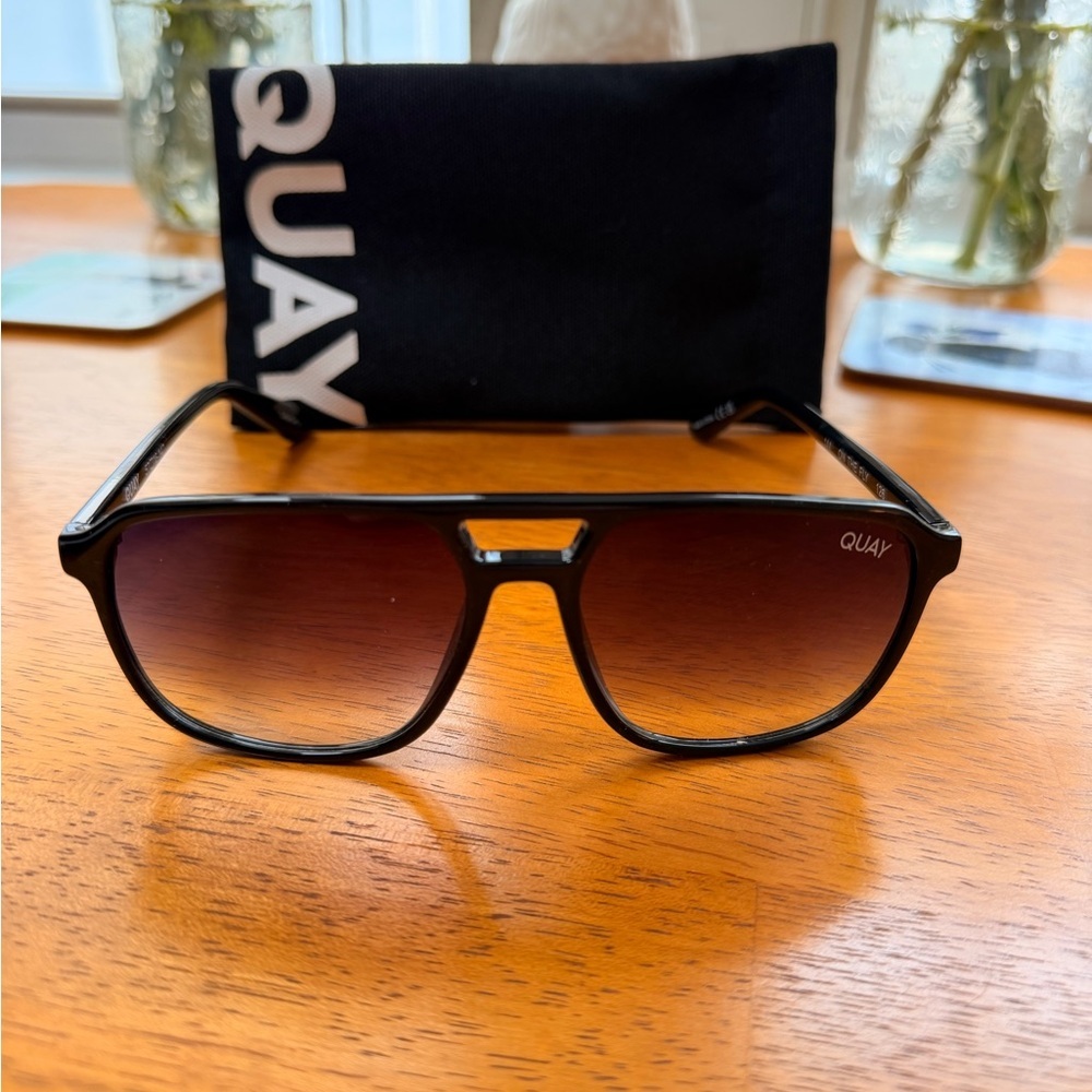 Quay Australia Black and Brown Gradient Sunglasses